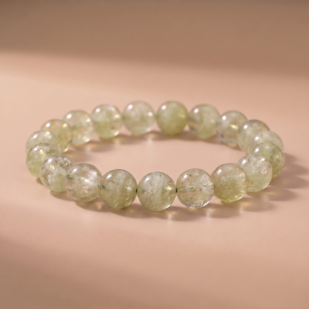 Wood Forest Breath Crystal Bracelet with Light Green Crystal
