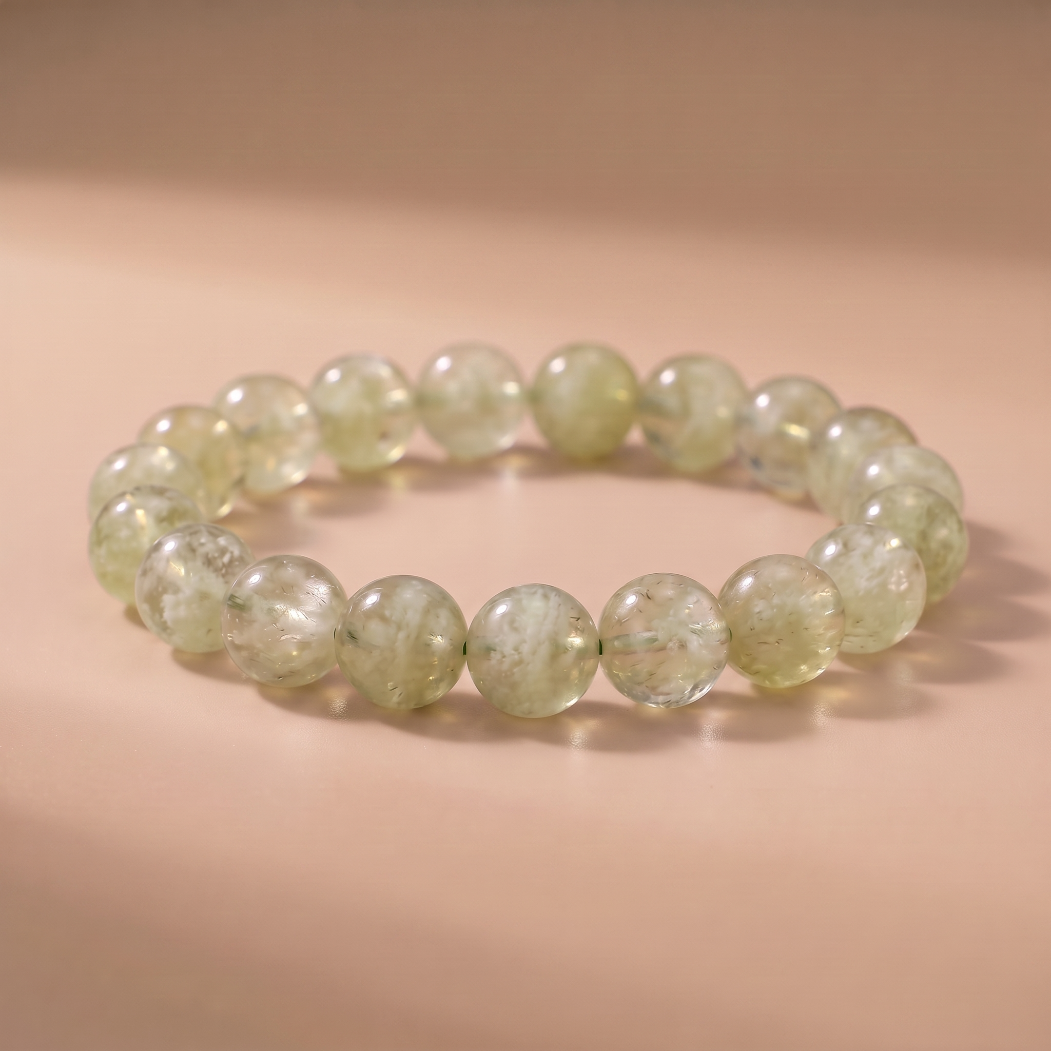 Wood Forest Breath Crystal Bracelet with Light Green Crystal