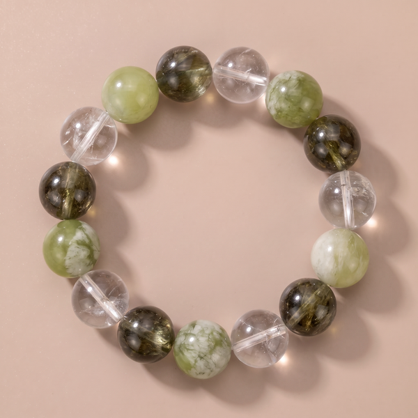 Wood Meadow Glow Crystal Bracelet with Green Crystal & Deep Green Crystal