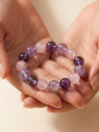Fire Violet Heart Crystal Bracelet with Amethyst, Rose Quartz & Lavender Amethyst